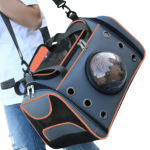 Bolsa de transporte lateral para pet com visão transparente, respirável, desmontável, cachorro e gato
