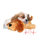 Cachorro pelúcia com batimento cardíaco